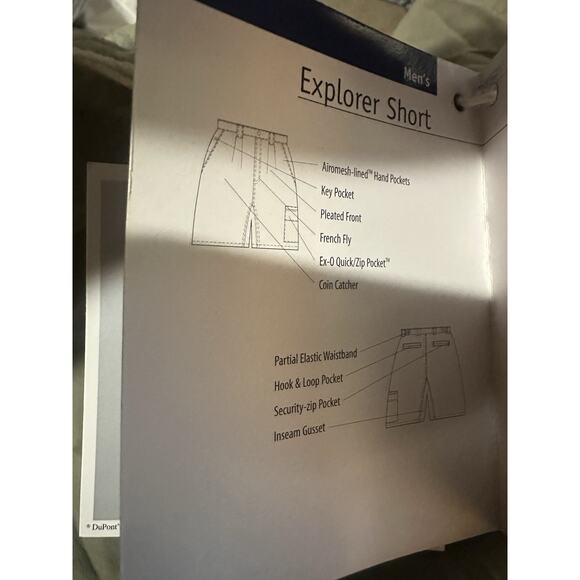 NWT ExOfficio Explorer Short Hiking Nylon Khaki Cargo 8" Men's Size Small H10100 - Picture 5 of 10
